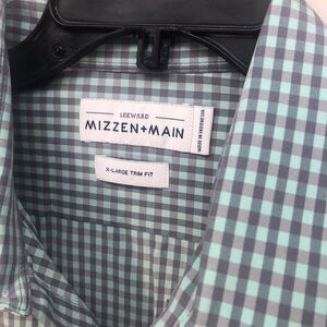 Men’s Mizzen Main shirt king level blue gray check xl trim fit